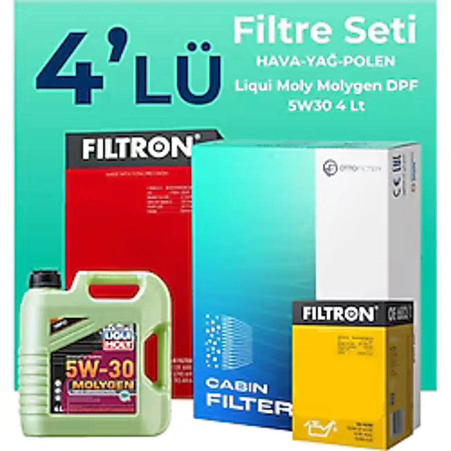 Filtron Subaru Forester 2.0 Filtre Bakım Seti Liqui Moly Motor Yağlı (2002-2008) 4 Lü