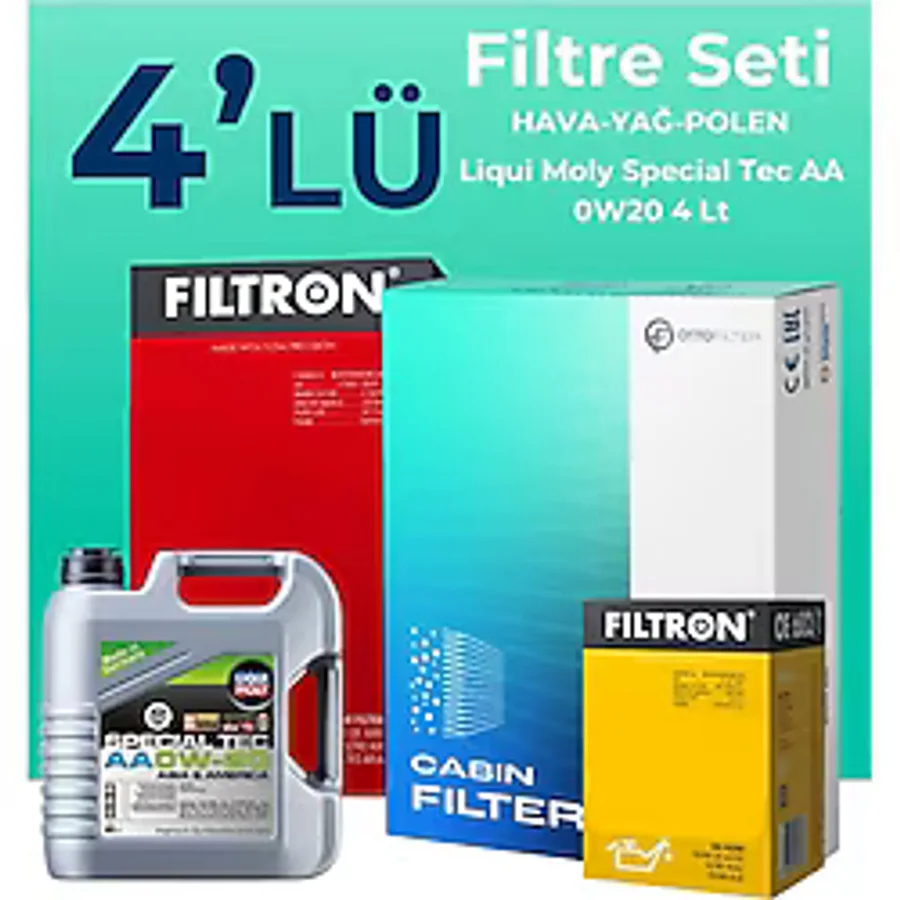 Filtron Suzuki Vitara 1.4 Hybrid Filtre Bakım Seti Liqui Moly Motor Yağlı (2019-2024) 4 Lü
