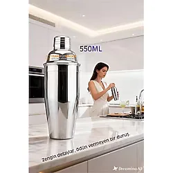 Findit 550 ml Shaker - Kokteyl Karıştırma Kabı Süzgeçli Bar Shaker Paslanmaz Çelik - Renkli