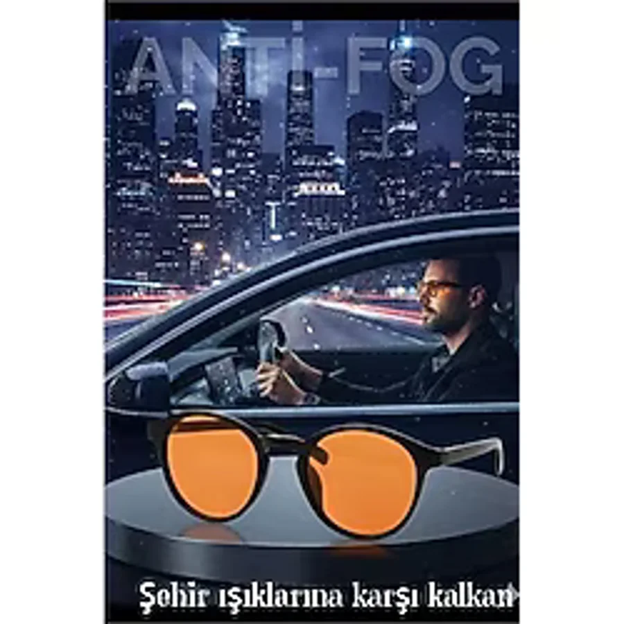 Findit Parlama Önleyici Gece Sürüş Görüş Gözlüğü Sis Far Işık Önleyici Anti-Fog Gözlük
