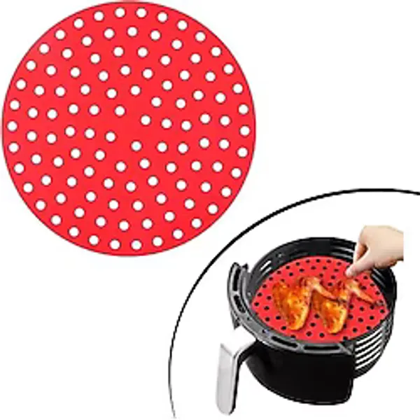 Findit Renkli Isıya Dayanıklı Yıkanılabilir Silikon Fırın Ve Airfryer Yuvarlak Pişirme Matı 20 Cm