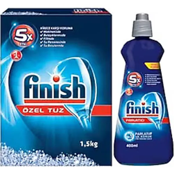 Finish Bulaşık Makinesi Tuzu 1500 Gr + Parlatıcı 250 Ml