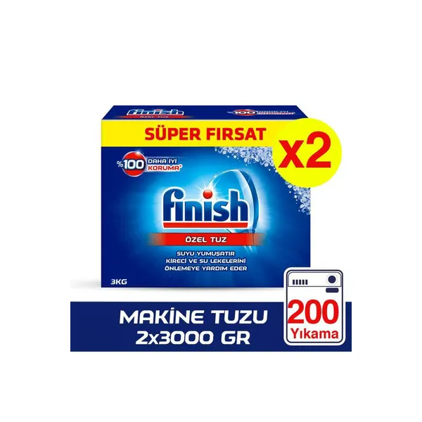 Finish Bulaşık Makinesi Tuzu 2 x 3000 gr