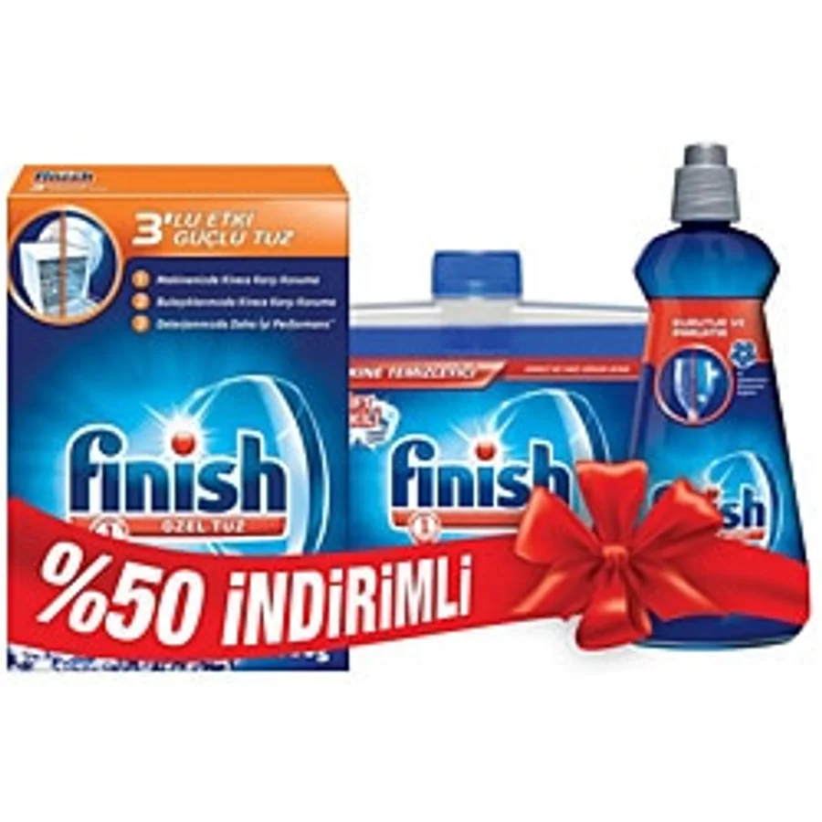 Finish Parlatıcı 400 ml + Temizleyici 250 ml + Tuz 500 gr