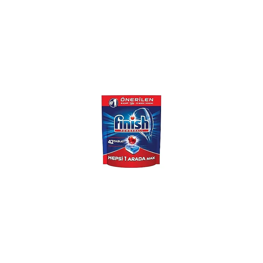 Finish Powerball 42 Tablet Bulaşık Deterjanı Yüksek Performanslı Suda Kolayca Çözünebilen