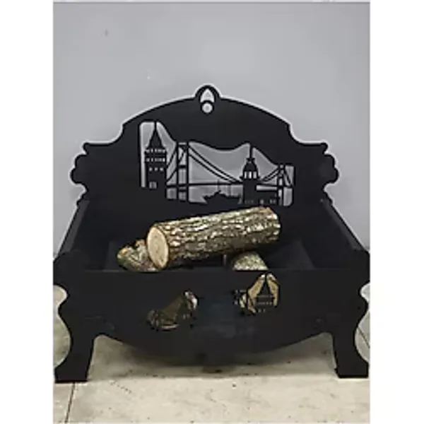 Fire Stove FS-101K Lazer Kesim Köprü Desenli Saç Odunluk