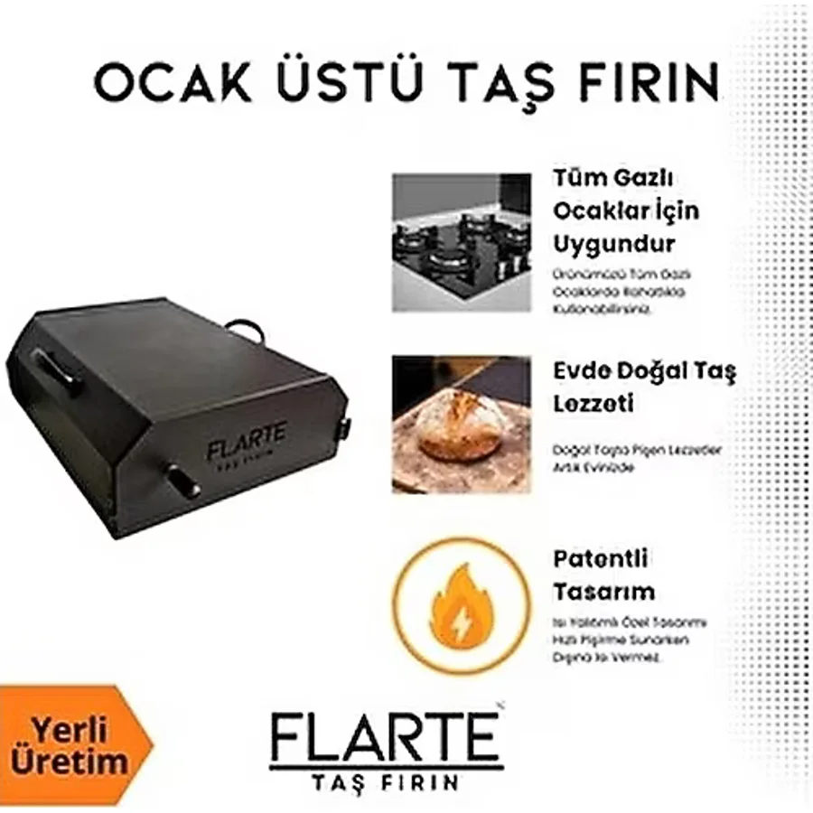 Firest Flarte Ocak Üstü Taş Fırın Eko Model Camsız 30x30
