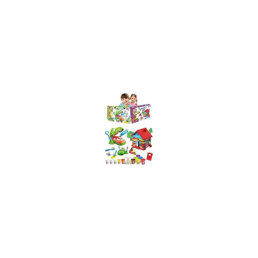 Fırsat Oyuncak Oyuncak Hamur Ev Set Dino Dişçi Hamur Set 880 Gr Set