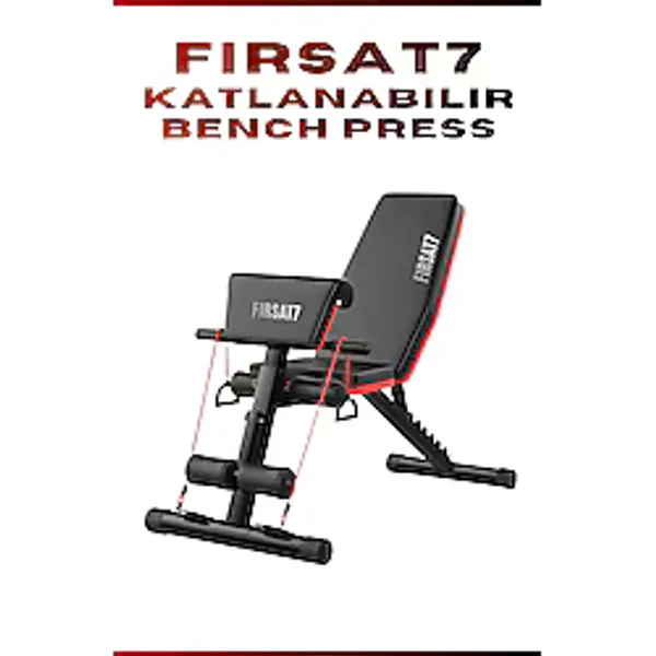 Fırsat7 Profesyonel Bench Press Katlanabilir Ayarlanabilir Sırt Açılı Mekik ve Ağırlık Egzersiz Spor Sehpası