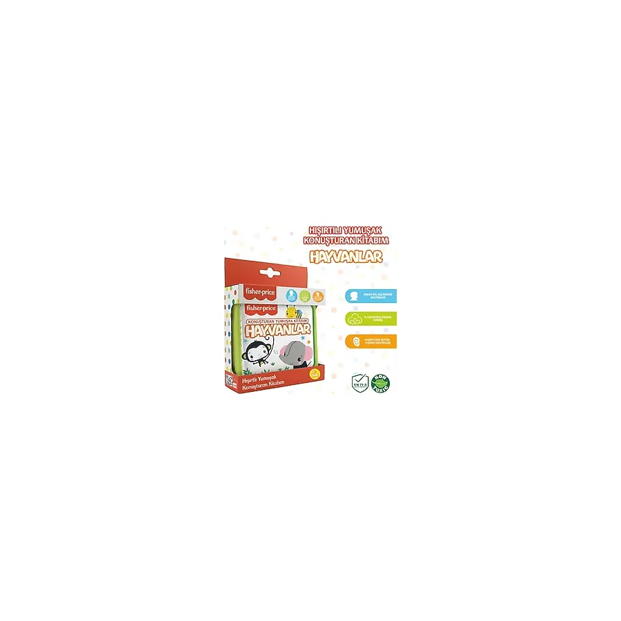 Fisher-Price Fisher Price Eğitici Konuşturan Hışırtılı Bebek Kitabı Duyusal Zeka Gelişimi 0-3 Yaş Hayvanlar