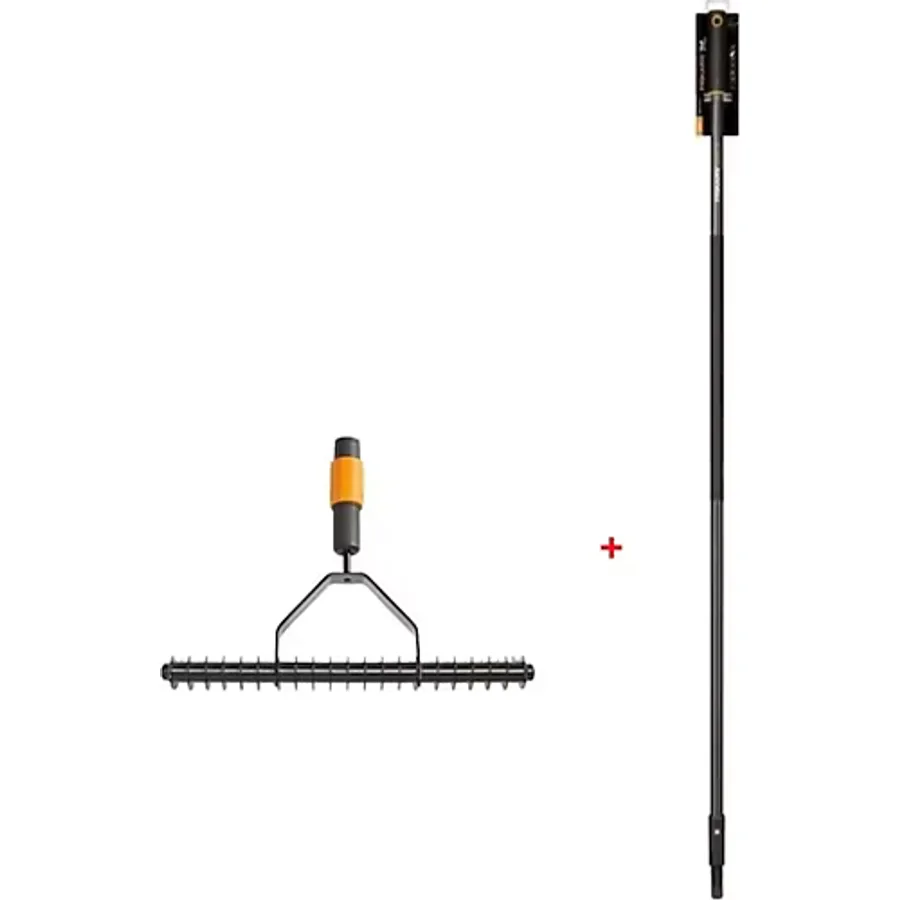 Fiskars 135513-1000655 Quikfit Çim Havalandırma Tırmığı + 1000661 Quikfit Sap - L