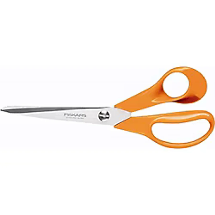 Fiskars El sanatları, dikiş ve ofis işleri için evrensel makas, Klasik, Uzunluk: 21 cm, Sağ elini kullananlar için, Turuncu, 1005148