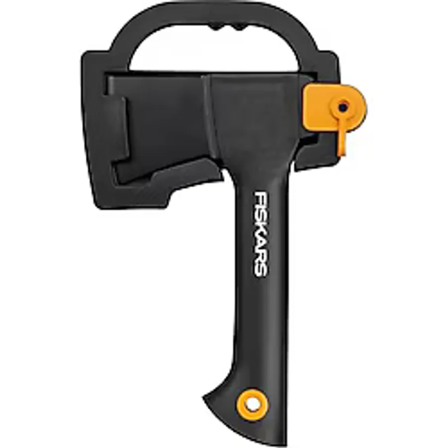 Fiskars Kamp Baltası, Masif, Taşıma çantası ile, Yapışmaz kaplama, Çelik bıçak/Fiberglas plastik sap, Siyah, A5, Uzunluk: 26 cm, 566 g, 1051084