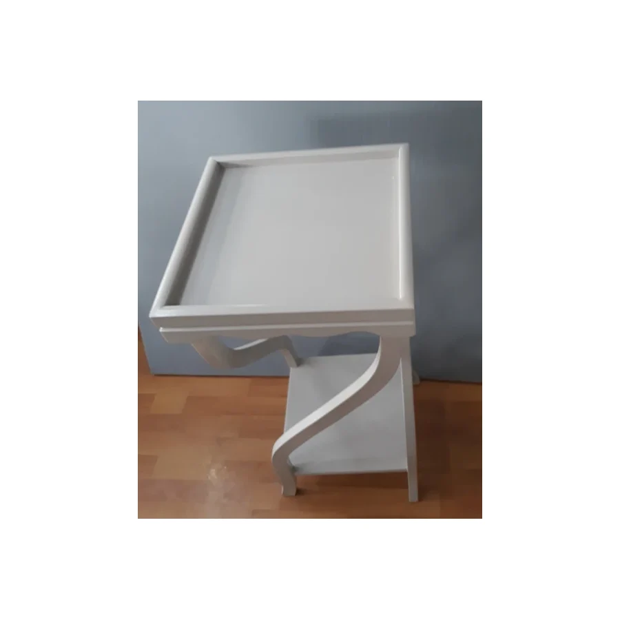 Fiskos 13202 Çiçeklik 4Ayak kare spiral Model MDF Parlak Ahşap ayak Parlak Beyaz