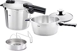 Fissler Vitaquick Premium Buhar Aparatlı 6 lt + 3.5 lt Düdüklü Tencere