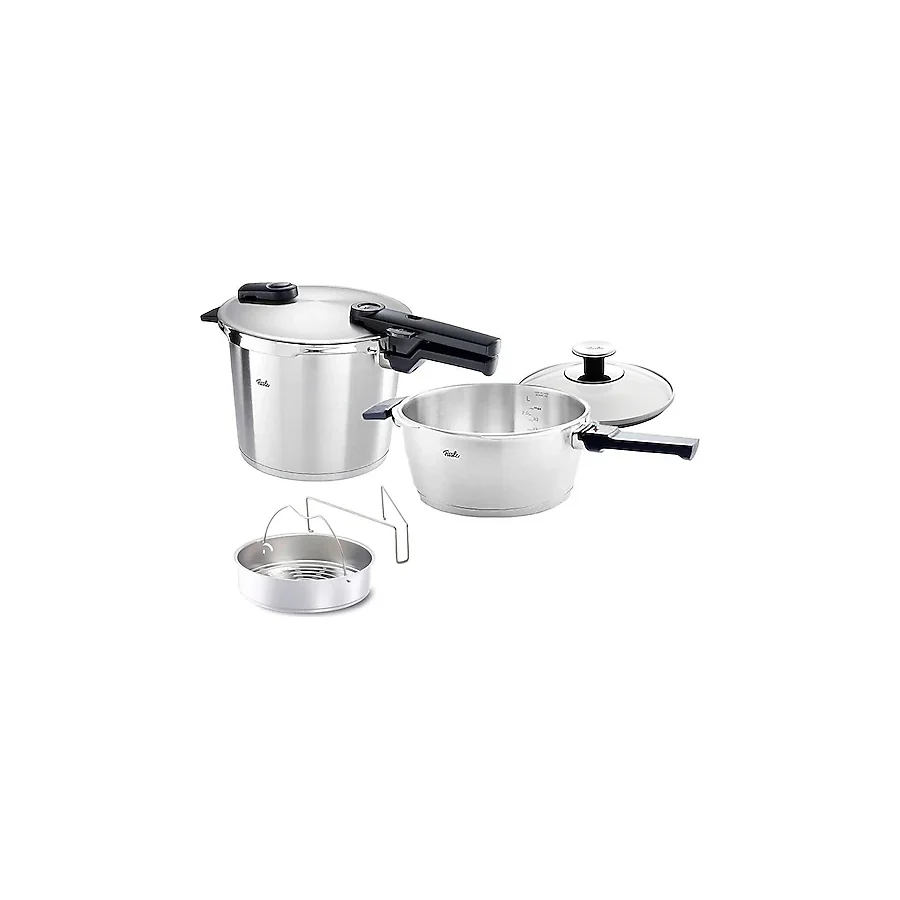 Fissler Vitaquick Premium Buhar Aparatlı 6 lt + 3.5 lt Düdüklü Tencere