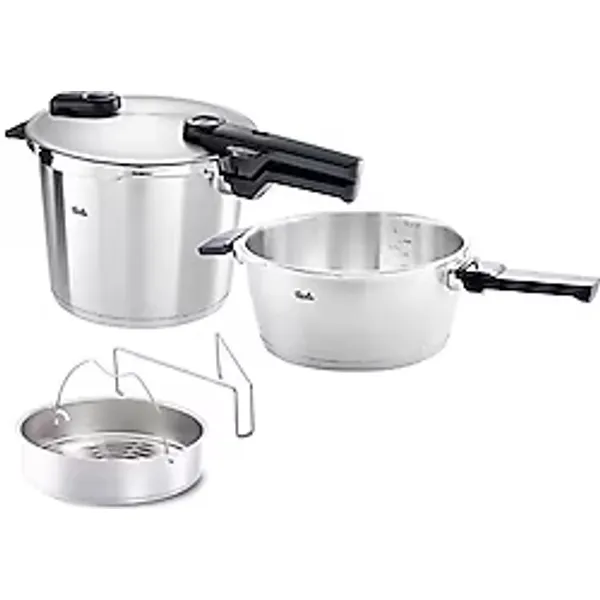 Fissler Vitaquick Premium Buhar Aparatlı 8+4 lt Düdüklü Tencere Seti