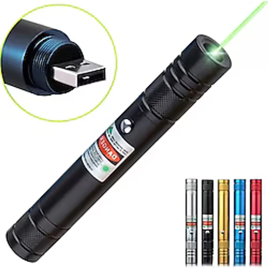 Fithome 100Mw Desen Başlıklı Usb Şarjlı Yeşil Lazer Pointer