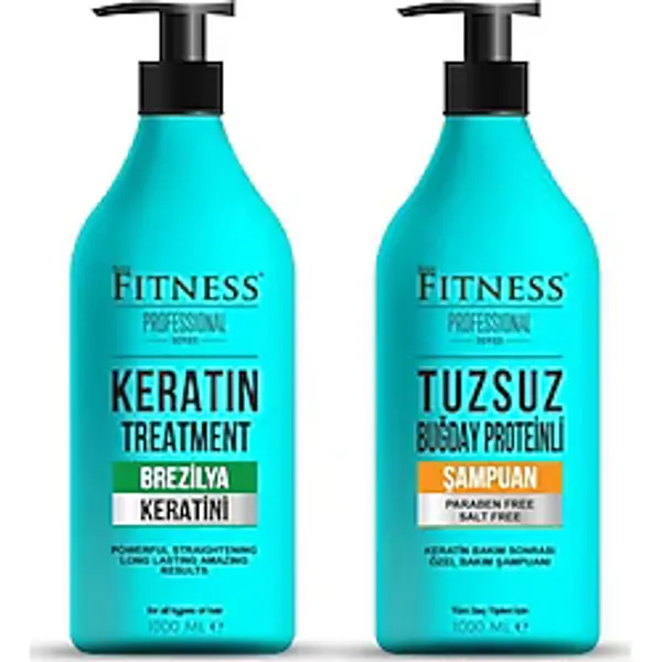 Fitness Professional Saç Düzleştirici Keratin Bakımı Ve Tuzsuz Şampuan Seti 1000 ml