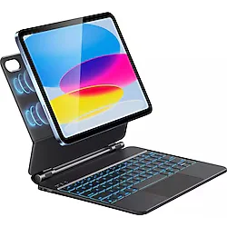 Five-E Apple iPad 11. Nesil (A16) 11 Inc (2025) Bluetoothlu Touchpadli Manyetik Kapaklı Magic Ingilizce Q Keyboard A2696 A2757 - iPad 11. Nesil (A16) 2025 - Siyah