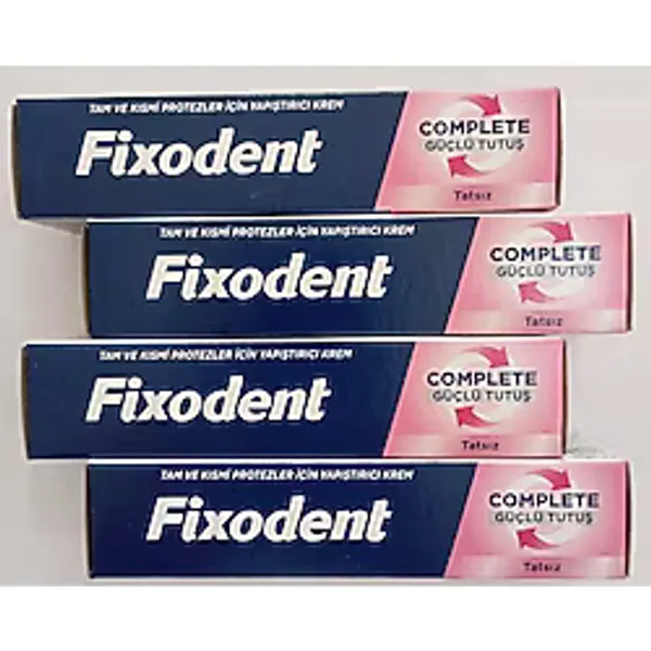 Fixodent Complete Güçlü Tutuş Aromasız 47 gr 4 Adet Protez Diş Yapıştırıcı