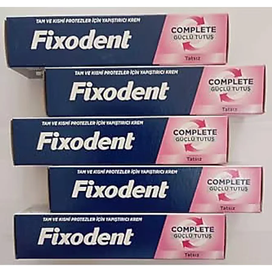 Fixodent Complete Güçlü Tutuş Aromasız 47 gr 5 Adet Protez Diş Yapıştırıcı