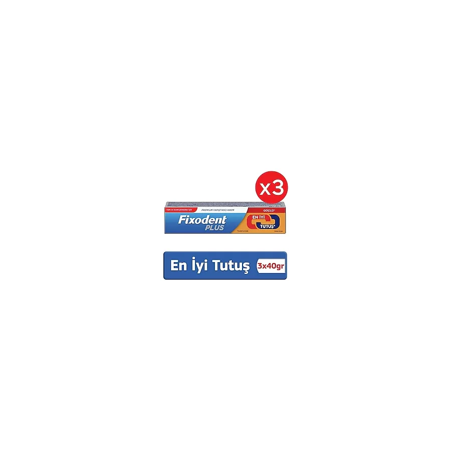 Fixodent Plus En İyi Tutuş 40 gr 3 Adet Protez Diş Yapıştırıcı