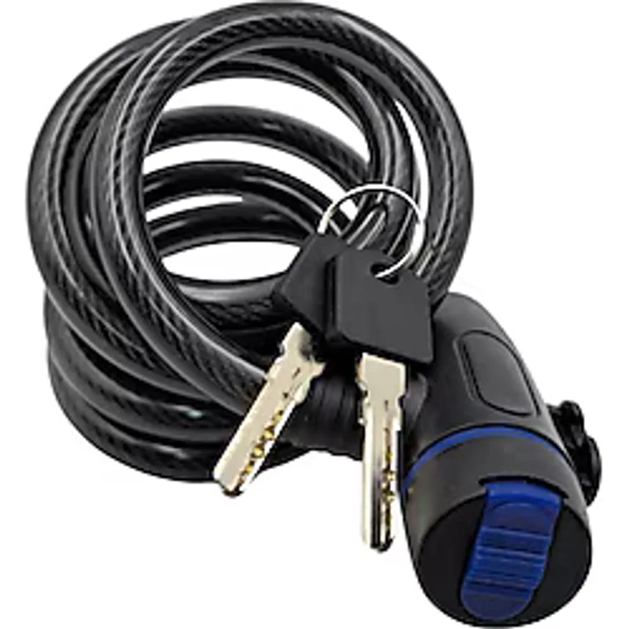 Fixonic B.h.d Bhd00582 150cm 12x3mm Bisiklet Kilidi Pvc Kaplı Çelik Halat Anahtarlı Siyah