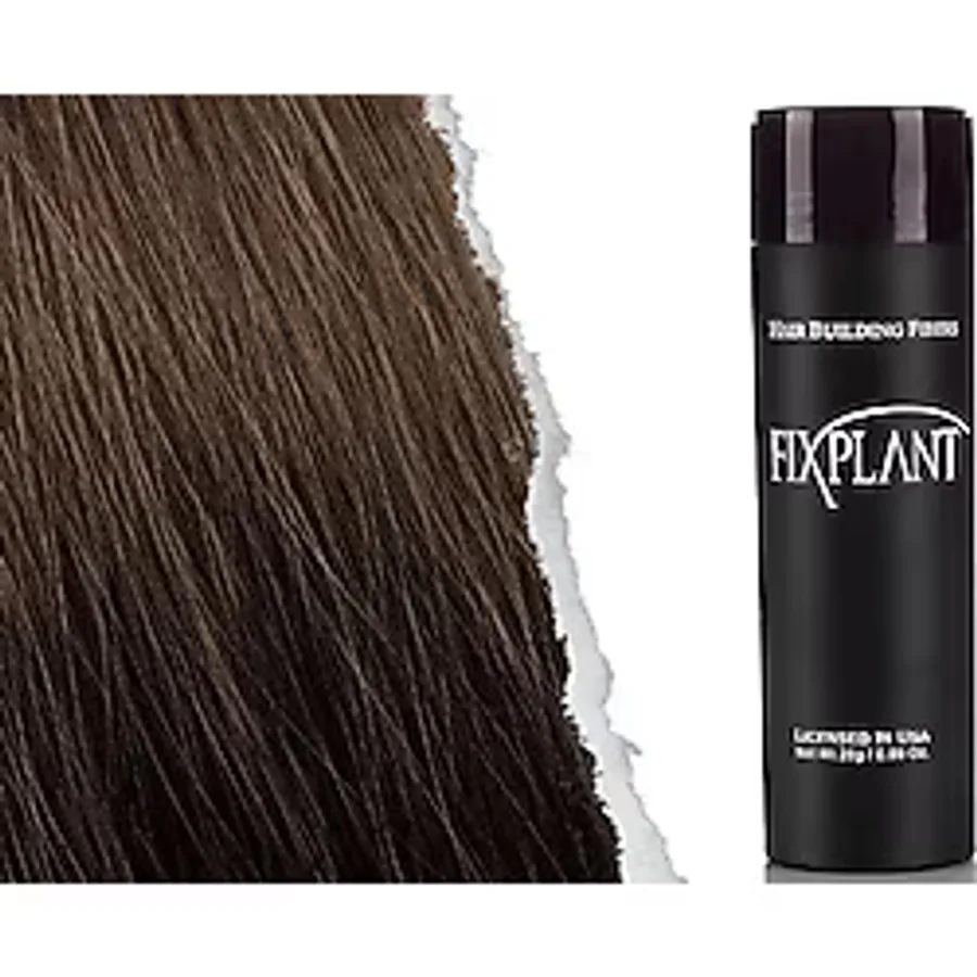 Fixplant Saç Dolgunlaştırıcı Topik 28 Gr. - Seyrek Saçlar için Saç Tozu - Fixplant Saç Fiberi - Orta Kahve