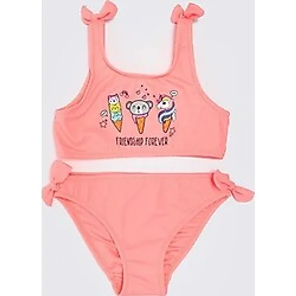Fiyonklu kız çocuk bikini takım