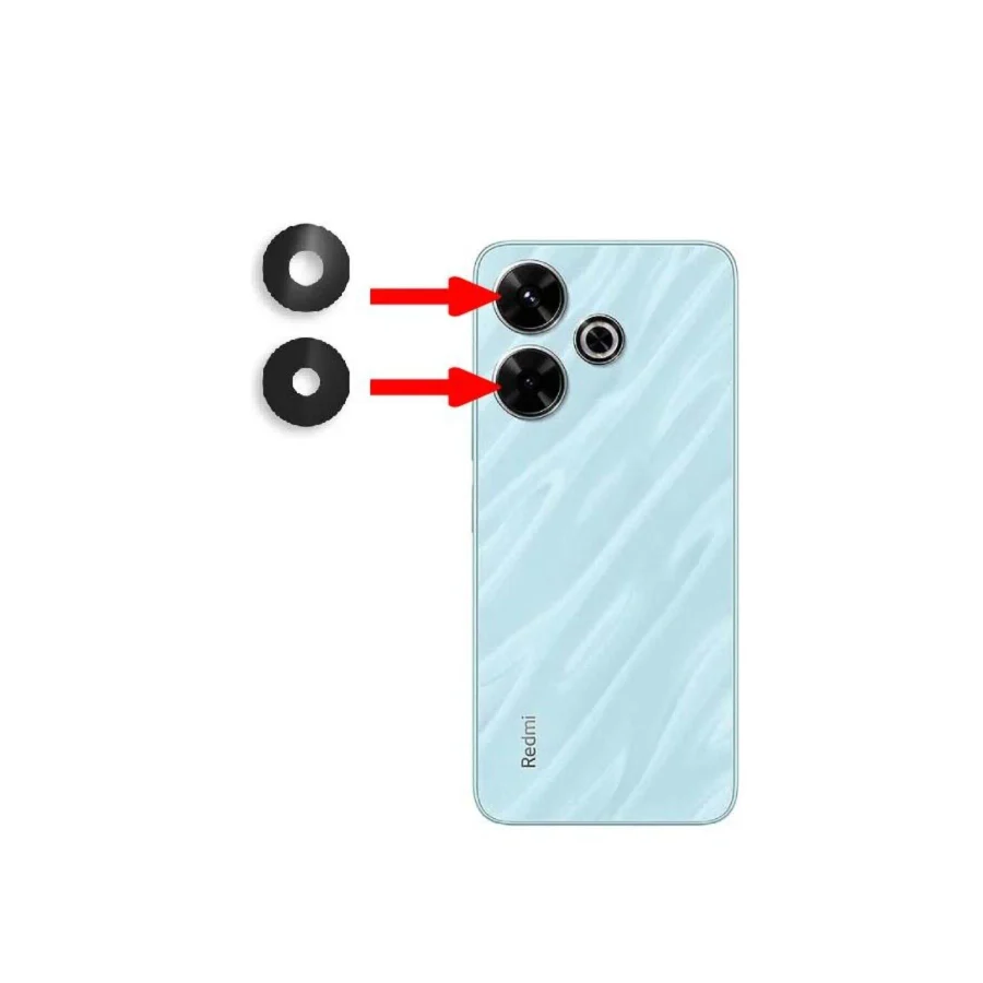 FLAGEN Xiaomi Redmi 13 Arka Kamera Camı Lens Yapışkanlı