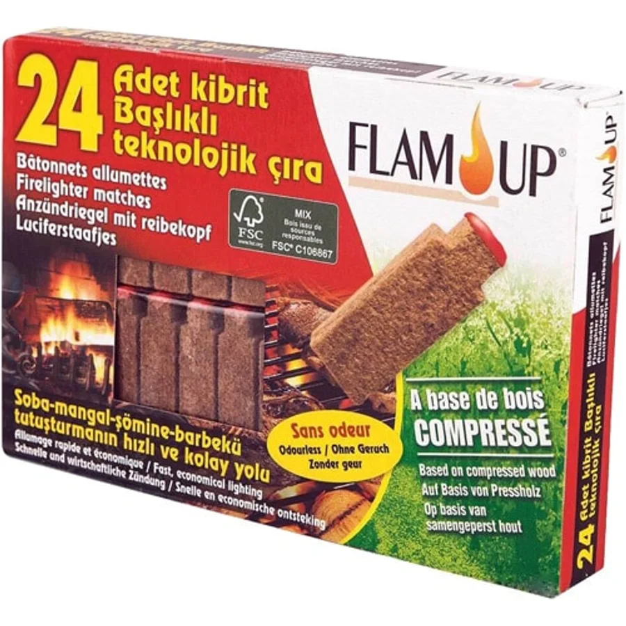 Flam Up 24'lü Kibrit Başlıklı Çıra