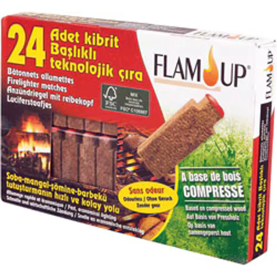 Flam Up 24'lü Kibrit Başlıklı Çıra