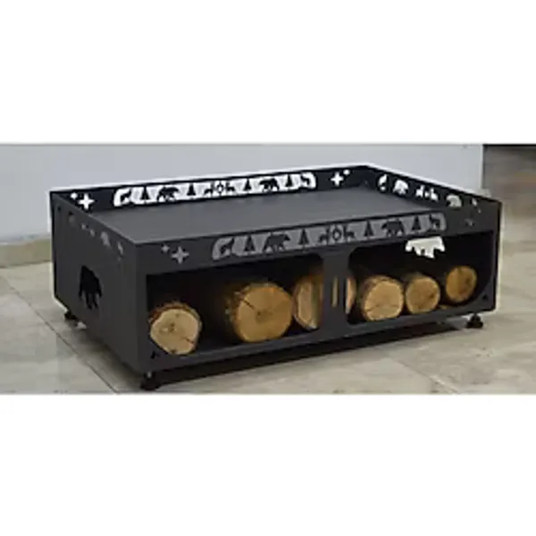 Flame Stove Fs-107D 60X90 Lazer Kesim Odunluklu Altlık