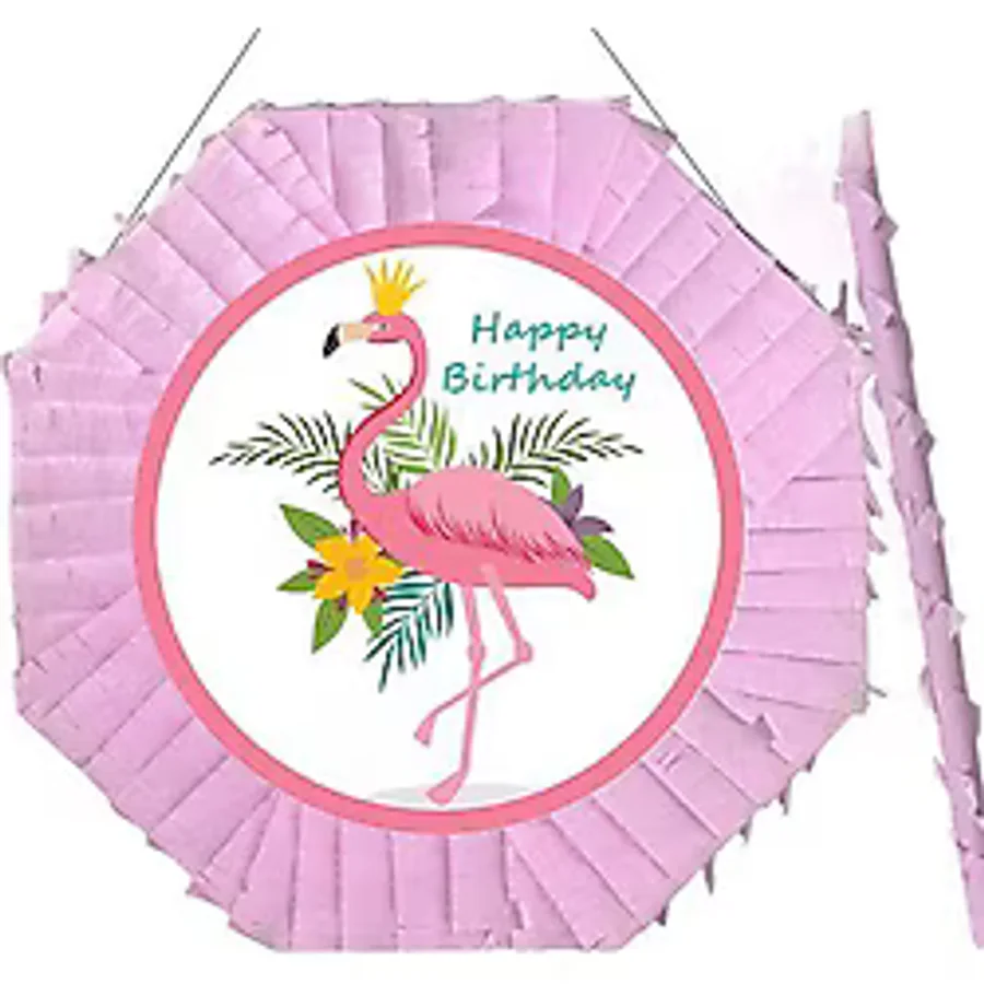 Flamingo Pinyata 42cm + Sopası Doğum Günü Eğlencesi Pinyata Patlatma Partisi Diğer