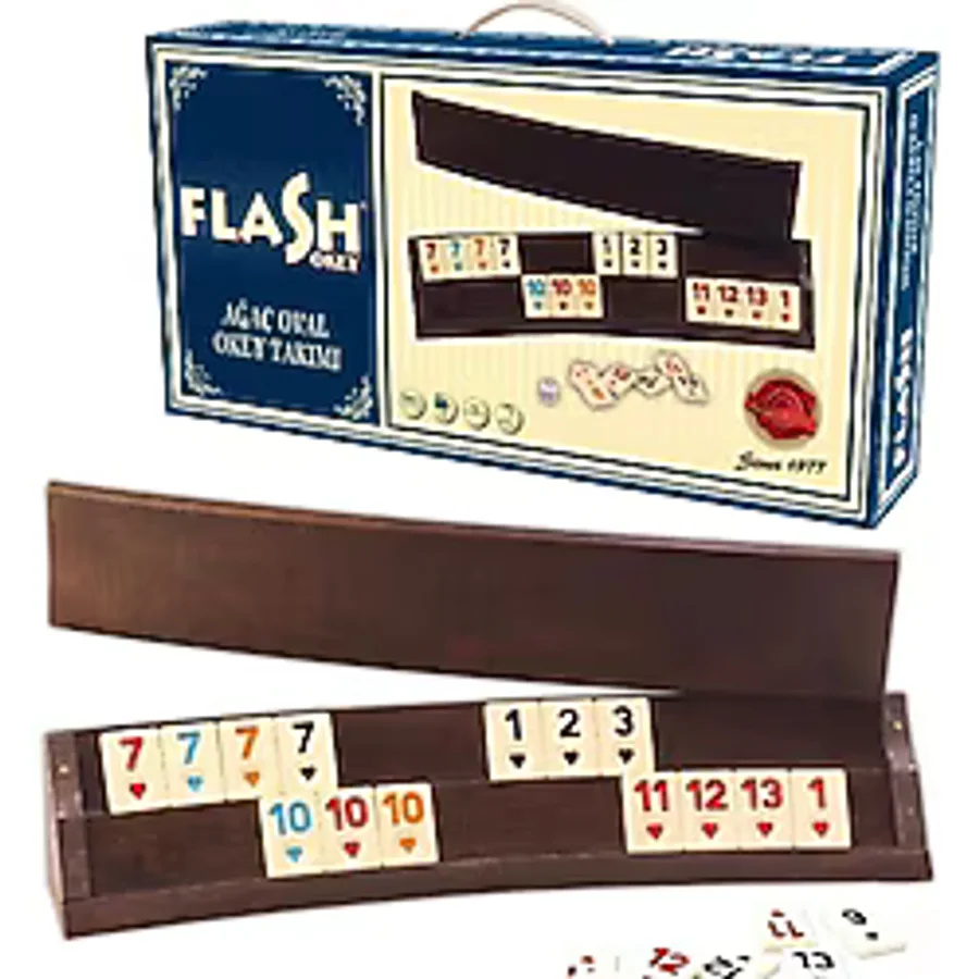 Flash Ağaç Oval Okey Takımı