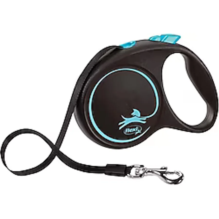 Flexi Black Desing Large 5 m Şerit Mavi Otomatik Köpek Gezdirme Tasması