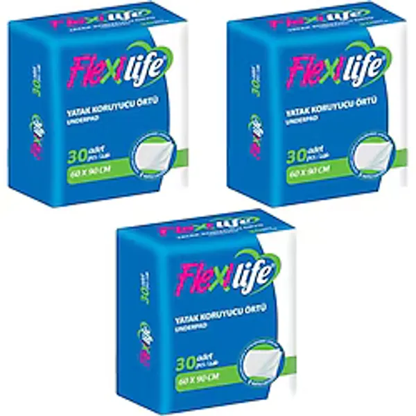 Flexi Life 60x90 cm 30'lu 3 Adet Yatak Koruyucu Örtü
