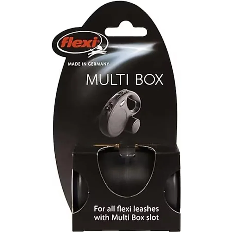 Flexi Multi Box Tasma Aparatı Ödül Maması Saklama Kabı - Siyah
