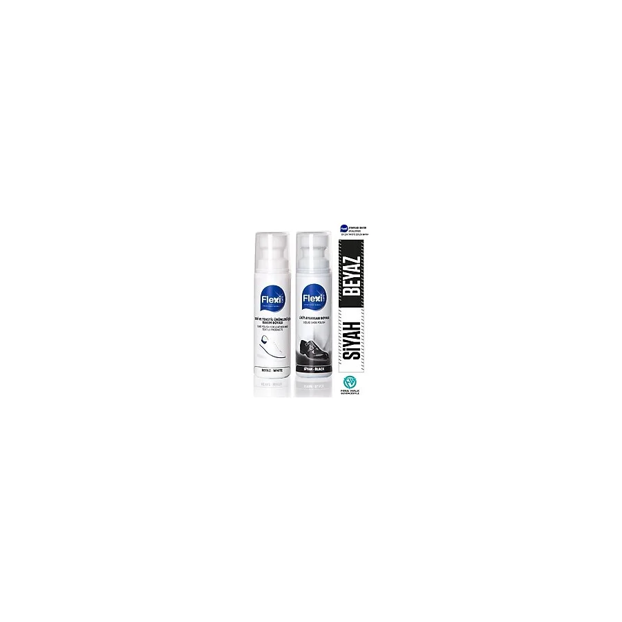 FLEXİCARE Siyah - Beyaz Aşkı Spor Beyaz Deri Ve Kumaş Beyaz Ayakkabı Boyası Bakımı 75 ml