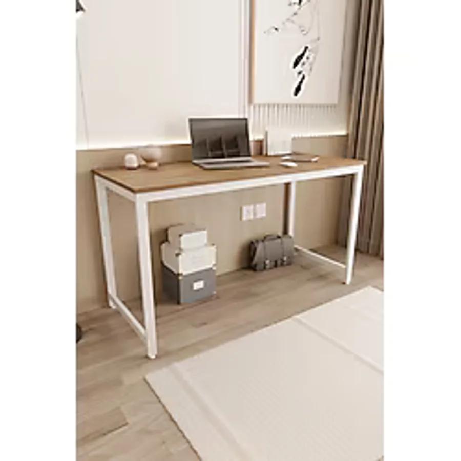 Flinder Çam/Beyaz 140x60 Çalışma Masası, Bilgisayar Masası, Ofis Masası