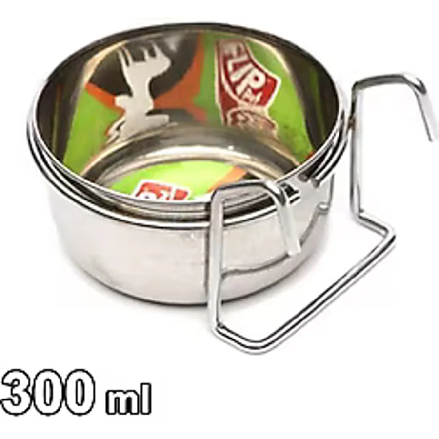 Flip Askılı Metal Kuş Yemliği 300 Ml, 10 oz
