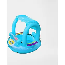 Float Gölgelikli Bebek Simidi - Mavi - Beyaz