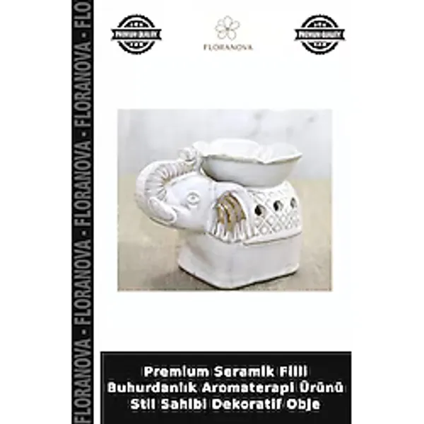 Floranova Premium Seramik Filli Buhurdanlık Aromaterapi Ürünü Stil Sahibi Dekoratif Obje - Çok Renkli - Tek Ebat