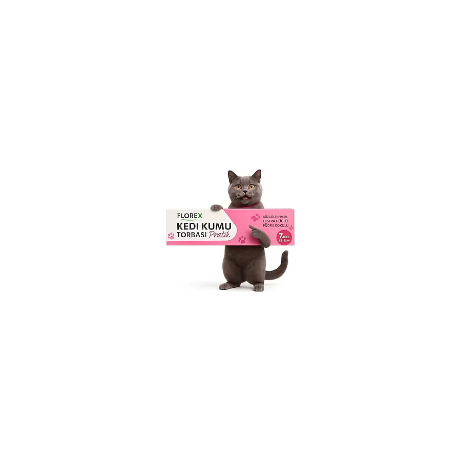 Florex Pudra Kokulu Kedi Kumu Torbası 7'li