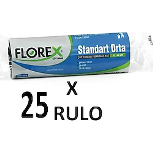 Florex Standart Orta Boy Çöp Poşeti 20'li 25 Adet