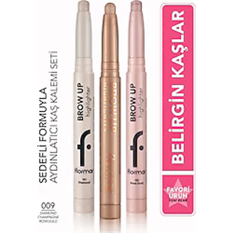 Flormar Brow Up Asansörlü Kalem Aydınlatıcı Seti 009 3'lü