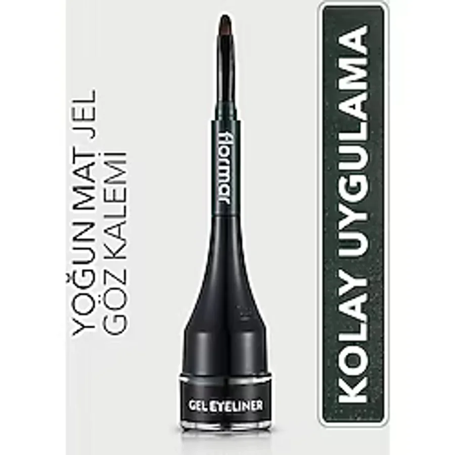 Flormar Özel Fırça Başlıklı Yoğun Pigmentli Mat Jel Eyeliner (YEŞİL) - Gel Eyeliner - 004