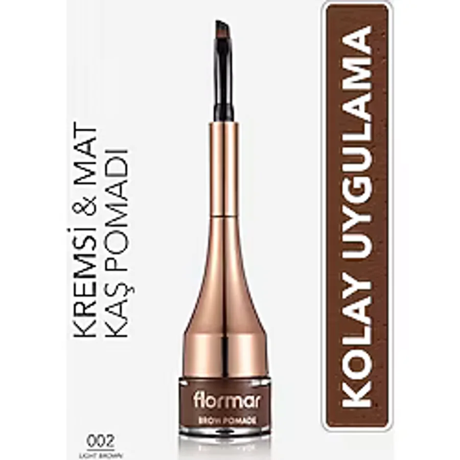 Flormar Yoğun Pigmentli Kalıcı Kaş Pomadı - Brow Pomade - 002 Light Brown - 8690604572199
