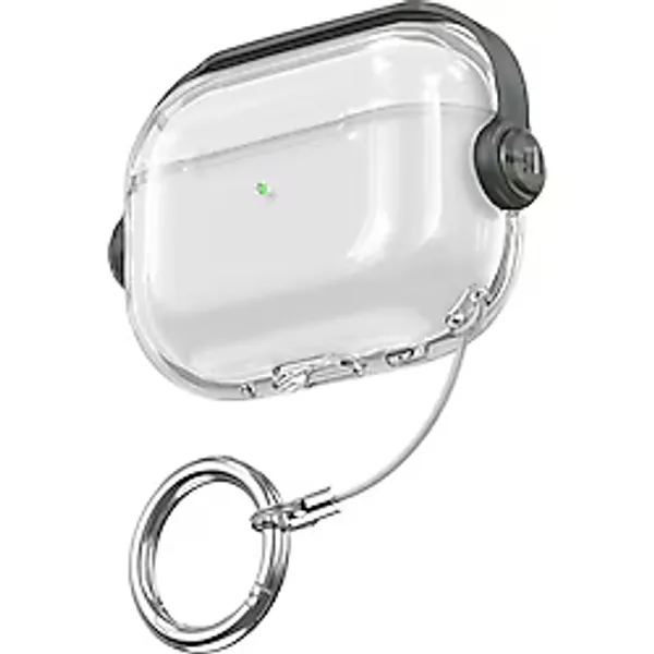 Fogy Airpods Pro 3. Nesil ile Uyumlu Ip Askılı Kancalı Açılır Kapanır Kilitli Kenarları Renkli Kapak - Şeffaf - Yeşil